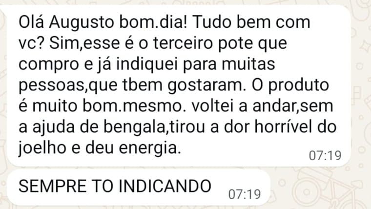 Mensagem de Elizabeth no WhatsApp